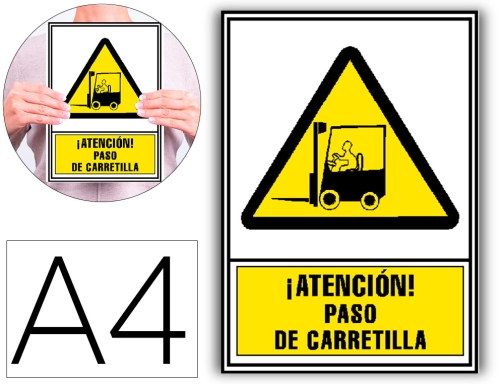 Comprar Pictograma Archivo 2000 Atencion Paso De Carretilla Pvc Amarillo Luminiscente 210x297 Mm 617205 Am