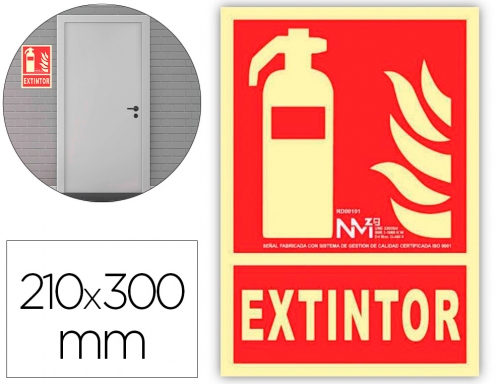 Pictograma Archivo 2000 extintor pvc rojo luminiscente 210x300 mm 6171-01H RJ, imagen mini