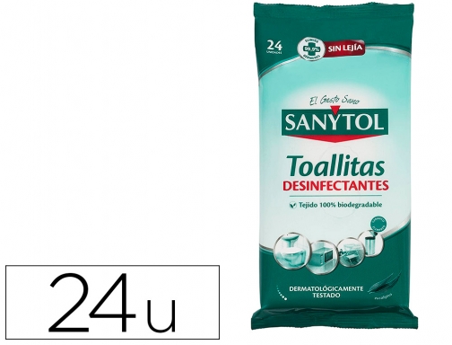 Toallita desinfectante sanytol biodegradable paquete de 30 unidades 83613, imagen mini