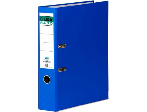 Archivador de palanca Elba carton forrado folio azul lomo de 80 mm 100022669, imagen 2 mini