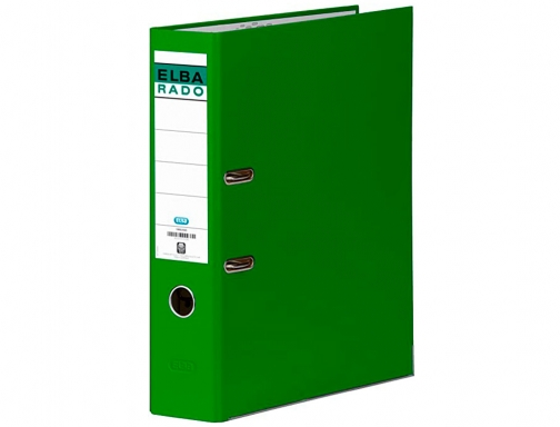 Archivador de palanca Elba carton forrado folio verde lomo de 80 mm 100022671, imagen 2 mini