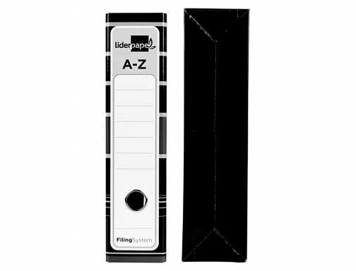 Archivador de palanca Liderpapel A4 filing system forrado sin rado lomo 80mm 32073 , negro, imagen 4 mini