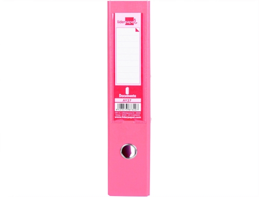 Archivador de palanca Liderpapel folio documenta forrado pvc con rado lomo 75 79702 , rosa, imagen 4 mini