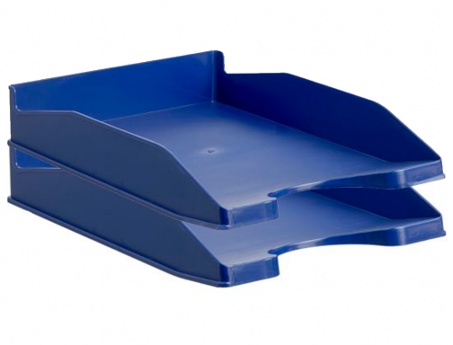 Bandeja sobremesa Archivo 2000 antimicrobiana sanitized plastico azul apilable 3 posiciones para 742AM AZ, imagen 2 mini