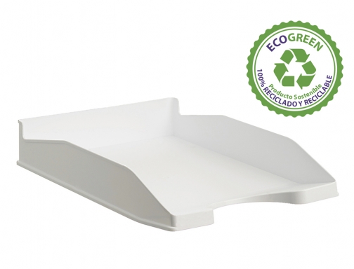 Bandeja sobremesa Archivo 2000 ecogreen plastico 100% reciclado apilable formatos Din A4 742 BL PS , blanco pastel, imagen 3 mini