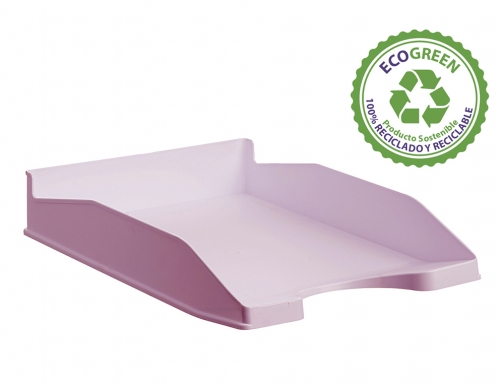 Bandeja sobremesa Archivo 2000 ecogreen plastico 100% reciclado apilable formatos Din A4 742 RS PS , rosa pastel, imagen 3 mini