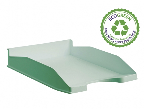 Bandeja sobremesa Archivo 2000 ecogreen plastico 100% reciclado apilable formatos Din A4 742 VE PS , verde pastel, imagen 3 mini