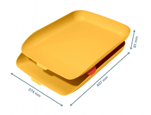 Bandeja sobremesa plastico Leitz cosy set de 2 unidades amarillo 274x81x407 mm 53581019, imagen 2 mini
