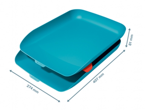 Bandeja sobremesa plastico Leitz cosy set de 2 unidades azul 274x81x407 mm 53581061, imagen 2 mini