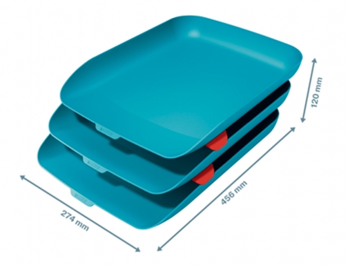 Bandeja sobremesa plastico Leitz cosy set de 3 unidades azul 274x120x456 mm 53582061, imagen 2 mini