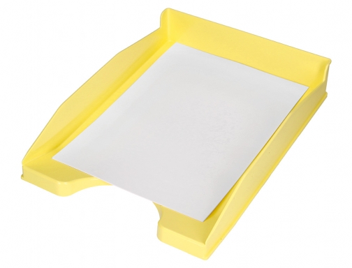 Bandeja sobremesa plastico Q-connect amarillo pastel opaco 240x70x340mm KF17162, imagen 5 mini