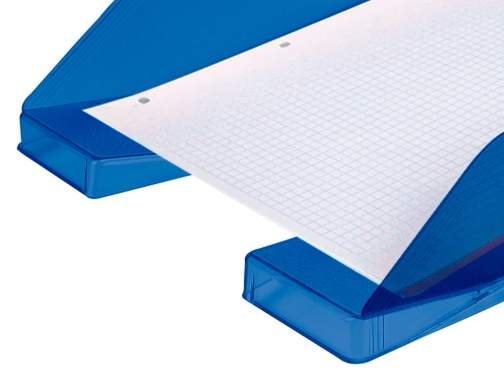 Bandeja sobremesa plastico Q-connect azul transparente 240x70x340 mm KF04197, imagen 4 mini