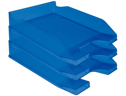 Bandeja sobremesa plastico Q-connect azul transparente 240x70x340 mm KF04197, imagen 5 mini