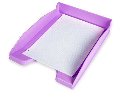 Bandeja sobremesa plastico Q-connect lavanda opaco 240x70x340 mm KF17250, imagen 3 mini