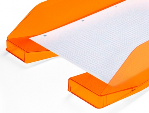 Bandeja sobremesa plastico Q-connect naranja transparente240x70x340 mm KF04201, imagen 4 mini