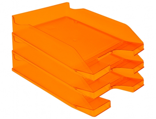 Bandeja sobremesa plastico Q-connect naranja transparente240x70x340 mm KF04201, imagen 5 mini