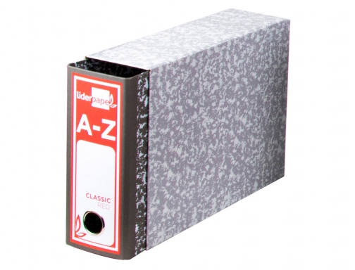 Caja archivador Liderpapel classic red cuarto apaisado gris 95102, imagen 4 mini