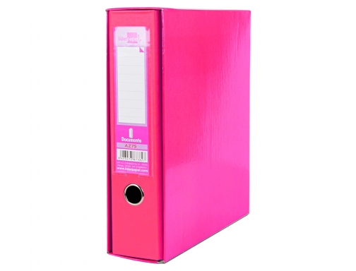 Caja archivador Liderpapel de palanca carton Din A4 documenta lomo 75 mm 64589 , rosa, imagen 4 mini