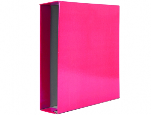 Caja archivador Liderpapel de palanca carton folio documenta lomo 75 mm rosa 64593, imagen 2 mini