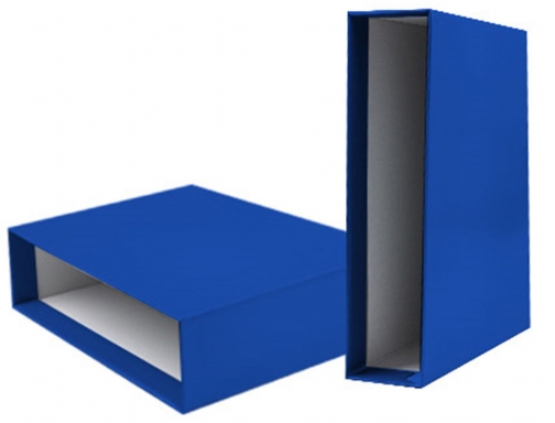 Caja archivador Liderpapel de palanca carton folio documenta lomo 75mm color azul 72769, imagen 2 mini