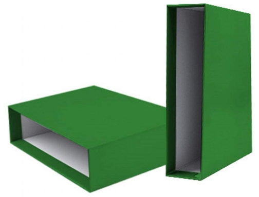 Caja archivador Liderpapel de palanca carton folio documenta lomo 75mm color verde 72770, imagen 2 mini