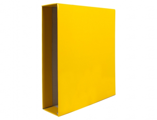 Caja archivador Liderpapel de palanca carton folio documenta lomo 75mm color amarillo 72771, imagen 2 mini