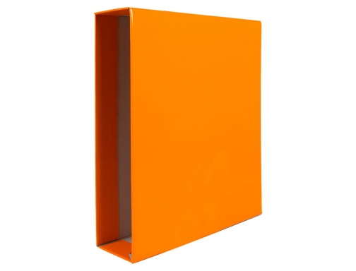 Caja archivador Liderpapel de palanca carton folio documenta lomo 75mm color naranja 72773, imagen 2 mini