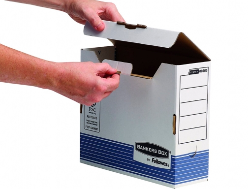 Caja archivo definitivo Fellowes A4 carton reciclado 100% lomo 100 mm montaje 0026501 , azul, imagen 4 mini