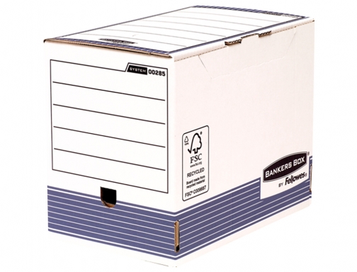 Caja archivo definitivo Fellowes A4 carton reciclado 100% lomo 200 mm montaje 0028501 , azul, imagen 2 mini