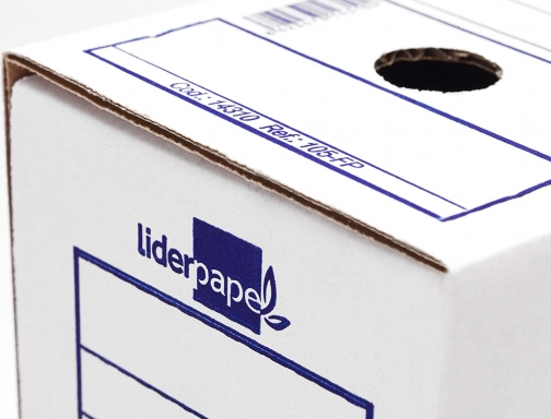 Caja archivo definitivo Liderpapel ecouse carton 100% reciclado 103 cuarto 278x213x105mm 325g 15076 , blanco, imagen 4 mini