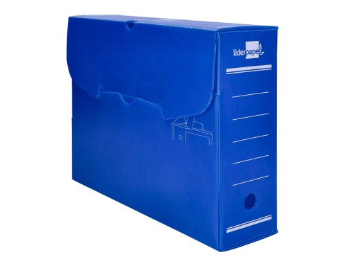 Caja archivo definitivo plastico Liderpapel azul 387x275x105 mm 11351, imagen 3 mini