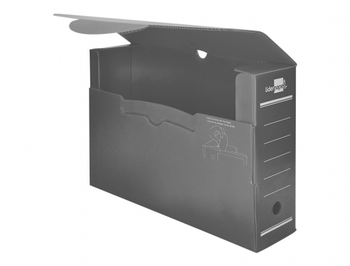 Caja archivo definitivo plastico Liderpapel gris 387x275x105 mm 11353, imagen 5 mini