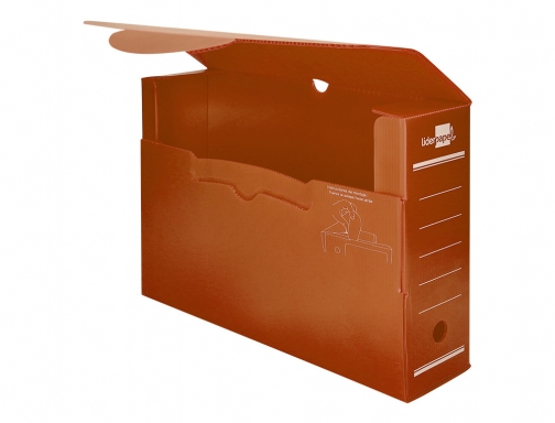 Caja archivo definitivo plastico Liderpapel marron 387x275x105 mm 11354, imagen 5 mini