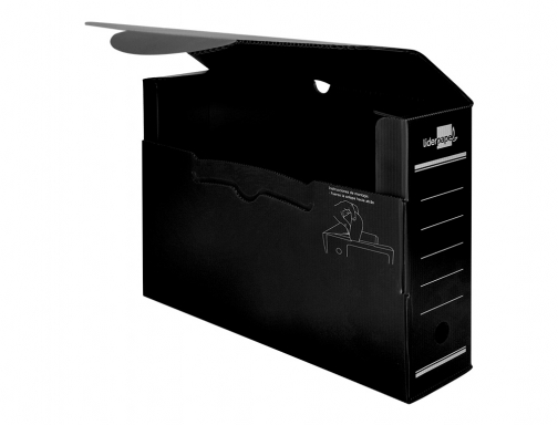 Caja archivo definitivo plastico Liderpapel negro 387x275x105 mm 11355, imagen 5 mini