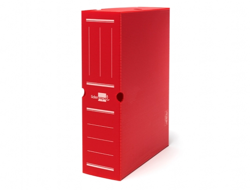 Caja archivo definitivo plastico Liderpapel rojo 387x275x105 mm 11356, imagen 2 mini