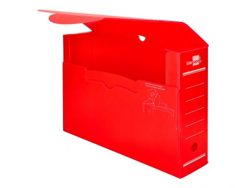 Caja archivo definitivo plastico Liderpapel rojo 387x275x105 mm 11356, imagen 5 mini
