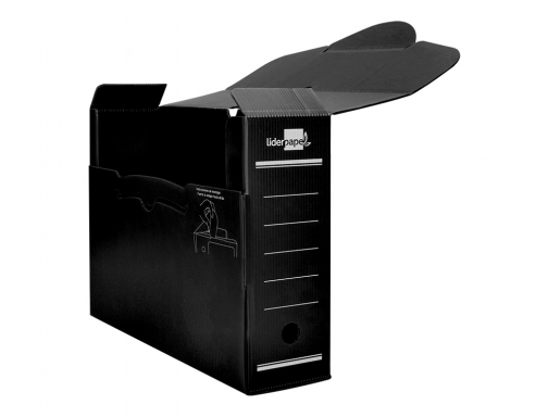 Caja archivo definitivo plastico Liderpapel negro 360x260x100 mm 16445, imagen 5 mini
