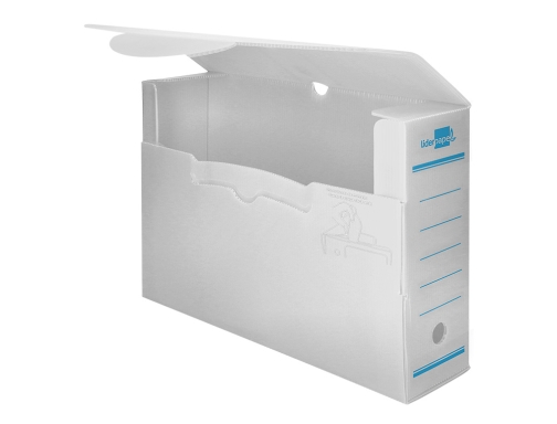 Caja archivo definitivo plastico Liderpapel blanco 360x260x100 mm 16447, imagen 4 mini