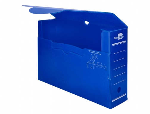 Caja archivo definitivo plastico Liderpapel azul 360x260x100 mm 17303, imagen 4 mini