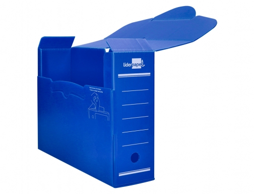 Caja archivo definitivo plastico Liderpapel azul 360x260x100 mm 17303, imagen 5 mini
