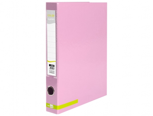 Carpeta de 2 anillas 25 mm mixtas Liderpapel A4 forrado color system 163662 , rosa, imagen 2 mini