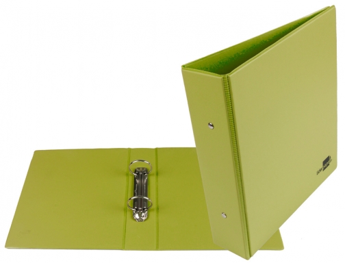 Carpeta de 2 anillas 40 mm redondas Liderpapel A5 carton forrado pvc 77198 , verde, imagen 2 mini