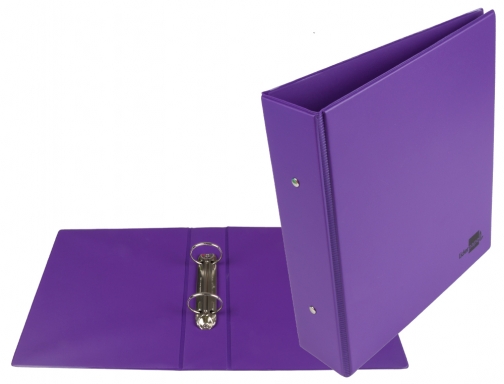 Carpeta de 2 anillas 40 mm redondas Liderpapel A5 carton forrado pvc 77199 , violeta, imagen 2 mini