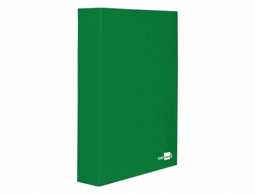 Carpeta de 4 anillas 25mm mixtas Liderpapel folio cartonforrado paper coat verde 25559, imagen 2 mini