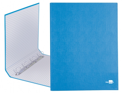 Carpeta de 4 anillas 25mm mixtas Liderpapel folio carton forrado paper coat 26424 , celeste, imagen 2 mini