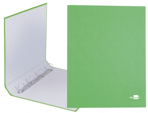 Carpeta de 4 anillas 25mm mixtas Liderpapel folio cartonforrado paper coat verde 26426, imagen 2 mini