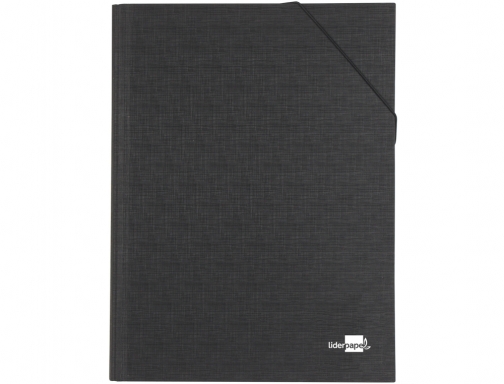 Carpeta clasificadora Liderpapel 12 departamentos folio prolongado carton forrado negra fuelle 24082 , negro, imagen 2 mini