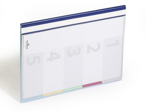 Carpeta dossier fastener plastico Duraclip Din A4 con 5 separadores e indice 2557-06 , azul, imagen 2 mini