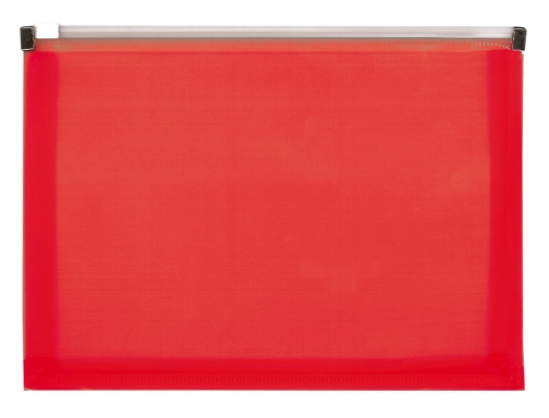 Carpeta dossier Liderpapel A3 cierre de cremallera rojo translucido 160048, imagen 2 mini