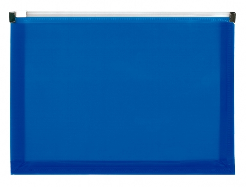 Carpeta dossier Liderpapel A4 cierre de cremallera azul translucido 160051, imagen 2 mini
